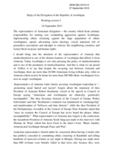 Reply of the Delegation of the Republic of Azerbaijan - Working Session 2