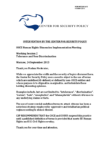 Intervention by the Center for Security Policy