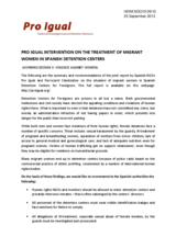Pro Igual Intervention on the Treatment of Migrant Women in Spanish Detention Centers