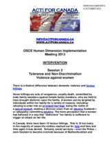 Intervention on Violence Against Women