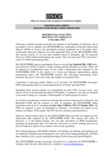 Tajikistan, Presidential Election, 6 November 2013: Information Sheet for Short-Term Observers