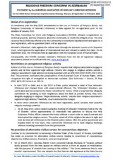 Religious Freedom Concerns in Azerbaijan