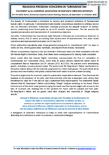 Religious Freedom Concerns in Turkmenistan