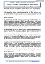 Religious Freedom Concerns in Kyrgyzstan