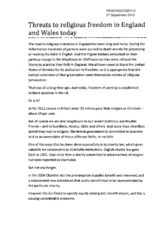 Threats to religious freedom in England and Wales today