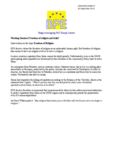 Intervention from BPE Austria on Freedom of Religion