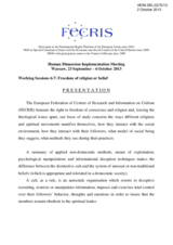 Presentation under Working Session 7