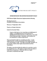 Intervention by the Center for Security Policy