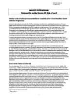 Returns to risk of torture and accountability for Complicity in the US-led Rendition/Secret Detention Programmes