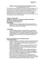 Compilation of Written Recommendations (Working sessions 12-15)