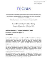 Presentation by Daniele Muller-Tulli, FECRIS Vice Chair