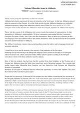 National Minorities issues in Abkhazia