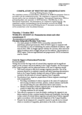 Compilation of written recommendations (covering working sessions 16-17)