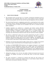 Georgia, Presidential Election, 27 October 2013: Interim Report