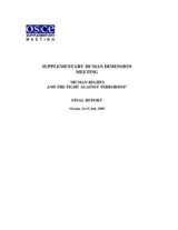 Supplementary Human Dimension Meeting on Human Rights and the Fight against Terrorism, 14-15 July 2005: Final Report