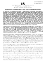 Freedom of Religion or Belief-Legal Status and the Freedoms of Assembly and Association