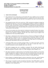 Tajikistan, Presidential Election, 6 November 2013: Interim Report