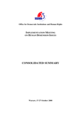Consolidated Summary of the 2000 Human Dimension Implementation Meeting
