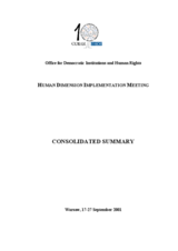 Consolidated Summary of the 2001 Human Dimension Implementation Meeting