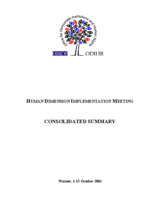 Consolidated Summary of the 2004 Human Dimension Implementation Meeting