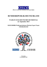 Bundesrepublik Deutschland, Wahlen zum Deutschen Bundestag, 22. September 2013: Bericht des OSZE/ODIHR-Wahlexpertenteams