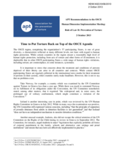 Time to Put Torture Back on Top of the OSCE Agenda