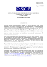 Human Dimension Implementation Meeting 2013, 23 September 2013 - 4 October 2013: Annotated Agenda