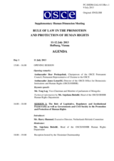 Supplementary Human Dimension Meeting on the Rule of Law in the Promotion and Protection of Human Rights, 11-12 July 2013: Agenda