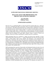 Supplementary Human Dimension Meeting on the Rule of Law in the Promotion and Protection of Human Rights, 11-12 July 2013: Annotated Agenda