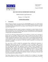 Human Dimension Seminar on the Media Freedom Legal Framework, 13-15 May 2013: Annotated Agenda