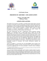 Civil Society Forum on Freedom of Assembly and Association, 7 November 2012: Annotated Agenda