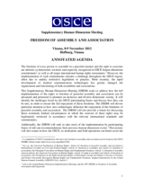 Supplementary Human Dimension Meeting on Freedom of Assembly and Association 2012: Annotated Agenda