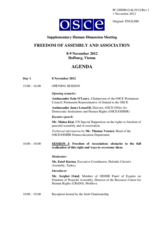 Supplementary Human Dimension Meeting on Freedom of Assembly and Association 2012: Agenda (with names of speakers)