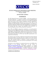 Human Dimension Implementation Meeting Warsaw, 24 September – 5 October 2012: Annotated Agenda