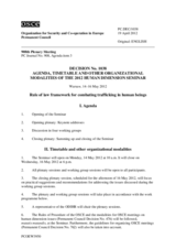 Human Dimension Seminar on Rule of Law Framework for Combating Trafficking in Human Beings, 14-16 May 2012: Agenda