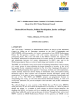 OSCE - Mediterranean Partner Countries’ Civil Society Conference, 4-5 December 2011: Annotated Agenda