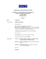 Supplementary Human Dimension Meeting on Gender Equality and Participation of Women in Public and Political Life, 6-7 May 2010: Agenda