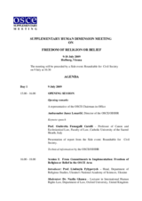 Agenda (with names of speakers and moderators)