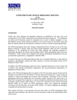 Annotated agenda of Supplementary Human Dimension Meeting on prevention of torture. 6 - 7 November 2003