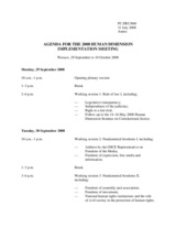 Agenda for the 2008 Human Dimension Implementation Meeting