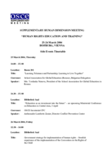 Supplementary Human Dimension Meeting on Human Rights Education and Training - Side Events Agenda