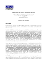 Annotated agenda of the Supplementary Human Dimension Meeting on Human Rights and the Fight Against Terrorism