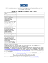 Supplementary Human Dimension Meeting on Implementation of the Action Plan on Improving the Situation of Roma and Sinti, 7-8 November 2013: Checklist for Organizers of Side Events