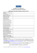 Supplementary Human Dimension Meeting on Freedom of Assembly and Association 2012: Checklist for Organizers of Side Events