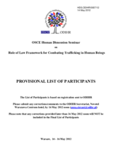 Provisional List Of Participants
