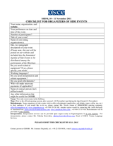 Supplementary Human Dimension Meeting on Prevention of Racism, Xenophobia and Hate Crimes through Educational and Awareness-Raising Initiatives: Checklist for Organizers of Side Events