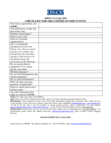 Supplementary Human Dimension Meeting on the Education of Persons Belonging to National Minorities: Integration and Equality: Checklist for Side Events