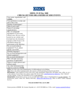 Checklist for organizers of side events