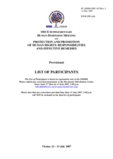 Provisional list of participants