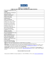 Checklist for organizers of side events